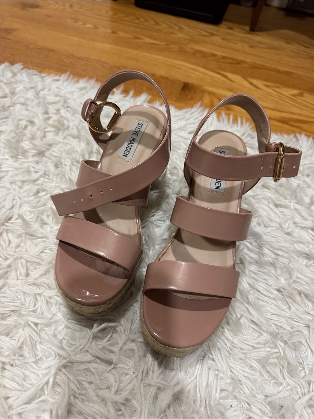 Steve Madden Blush Pink Platform Wedge Sandals